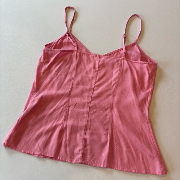HEMANT & NANDITA 100% Viscose Pink Mauve Spaghetti Strap Tank Top XS - Picture 4 of 10